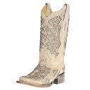【中古】【輸入品・未使用】Corral Boot Company レディース 刺繍入りスニップトウ カウガールブーツ US サイズ: 24 カラー: ホワイト