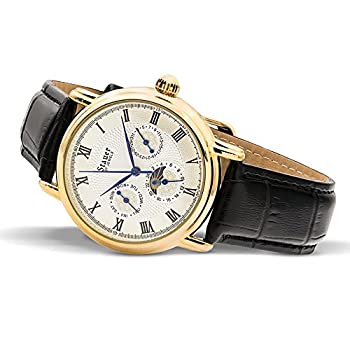【中古】【輸入品・未使用】StauerメンズMagnificat融合II自動腕時計ゴールドケースwithレザーバンド 【中古】【輸入品・未使用】StauerメンズMagnificat融合II自動腕時計ゴールドケースwithレザーバンド