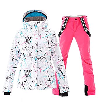 【中古】【輸入品・未使用】レディース スキージャケットとパンツセット 防風 防水 スノースーツ US サイズ: Medium カラー: ピンク