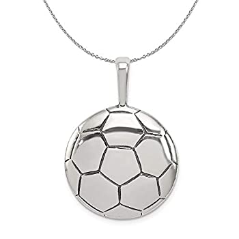 【中古】【輸入品・未使用】スターリングシルバー 22mm ドーム型 アンティーク サッカーボールネックレス
