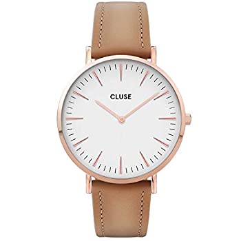 【中古】【輸入品・未使用】CLUSE クルース 国内正規品 ボーホーシックレザー ローズゴールド ホワイト/ヘーゼルナッツ レディース 腕時計 時計