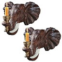 【中古】【輸入品・未使用】象の頭部 壁掛けキャンドルホルダー燭台 ゾウオブジェ/Design Toscano Elephant Sculptural Wall Sconce[並行輸入品(3)