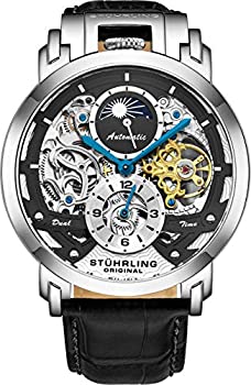 【中古】【輸入品・未使用】Stuhrling Orignal メンズ腕時計 自動巻き スケルトン メンズ レザー ラグジュアリー ドレスウォッチ 機械式腕時計 ステンレススチールケース 自