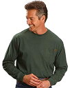 【中古】【輸入品・未使用】RIGGS WORKWEAR by Wrangler Men's Long Sleeve Pocket T- Shirt%カンマ%Forest Green%カンマ%Large