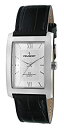 yÁzyAiEgpzPeugeot Men's 2033SL Silver-Tone Black Leather Strap and Silver Dial Watch