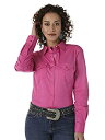 【中古】【輸入品・未使用】Wrangler Women's Western Yoke Two Snap Flap Pocket Shirt%カンマ% Pink%カンマ% Large