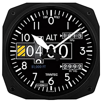 【中古】【輸入品・未使用】Trintec 3020 10インチ 航空機 モダン 高度計 楽器スタイル 壁時計