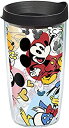 【中古】【輸入品・未使用】Tervis Disney???クラシック文字16oz Tumbler withブラック蓋 16oz クリア 1227842