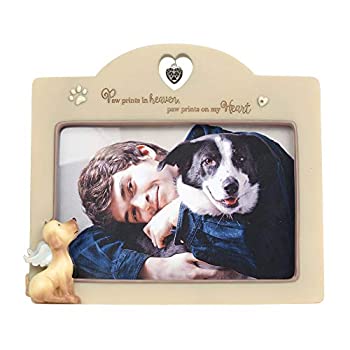 【中古】【輸入品・未使用】Enesco Foundations Paw Prints in Heaven Dog 死別フォトフレーム 6.25インチ マルチカラー