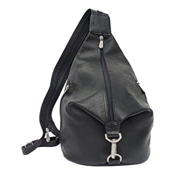 【中古】【輸入品・未使用】ピエルレザースリージップホーボースリング、ブラック、ワンサイズ(4)