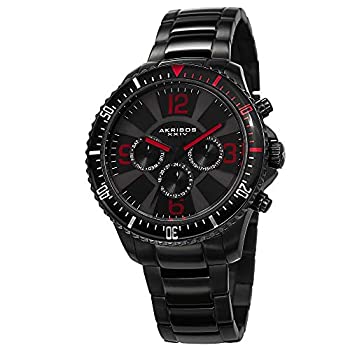 【中古】【輸入品・未使用】Akribos XXIV Men 's ak694bk Ultimate Swiss Quartz MultifunctionレッドAccented BlackステンレススチールBracelet Watch by Akribos XXI 【中古】【輸入品・未使用】Akribos XXIV Men 's ak694bk Ultimate Swiss Quartz MultifunctionレッドAccented BlackステンレススチールBracelet Watch by Akribos XXI