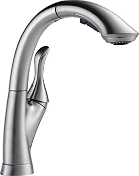 Delta Faucet Linden Single-Handle Kitchen Sink Faucet with Pull Out Sprayer%カンマ% Arctic Stainless 4153-AR-DST 141［並行輸入］