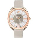 【中古】【輸入品・未使用】SWAROVSKI クリスタルオーセンティッククリスタルグラムウォッチ レザーストラップ グレー ローズゴールド調 ハイクラスストーン...