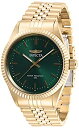 yÁzyAiEgpzInvicta Men's Specialty Gold-Tone Steel Bracelet & Case Quartz Green Dial Analog Watch 29385