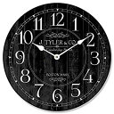 【中古】【輸入品・未使用】Harbor ブラック 壁掛け時計 8サイズ ほとんどのサイズは翌営業日発送 静音
