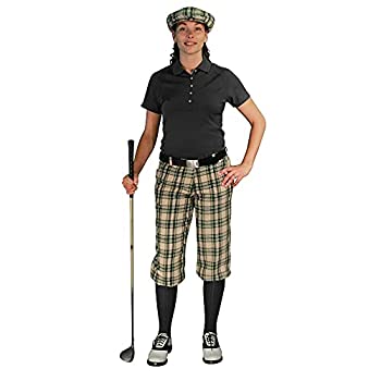 Golf Knickers Outfit - スチュワートコレクション - お揃いのゴルフキャップとふくらはぎソックス: レディース'パー5' - カーキスチュワート 2