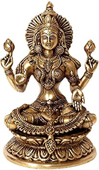 【中古】【輸入品 未使用】エーワンインドLarge 9 ダブルクォーテ Laxmi Statue Goddess真鍮Lakshmi Hindu Idol ReligiousメタルギフトホームDecor 現金封筒(10個パック)