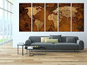 【中古】【輸入品・未使用】世界地図キャンバスアートプリント、古いビンテージ世界地図ウォールアート、大きなキャンバスプリント、特大ウォールアート、世界地図ヴィンテ