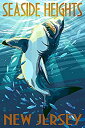 【中古】【輸入品・未使用】Seaside Heights、新しいジャージー???Stylized shark 36 x 54 Giclee Print LANT...