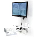 【中古】【輸入品 未使用】Ergotron StyleView Sit-Stand Vertical Lift カンマ Patient Room - Wall mount for LCD display / keyboard / mouse / bar code scanner - white