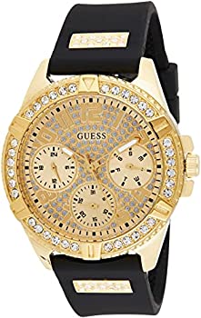 【中古】【輸入品・未使用】GUESS U1160L1 ゴールド調 ステンレススチール クリスタルが散りばめられた文字盤 ブラック汚れ防止シリコンウォッチ 【中古】【輸入品・未使用】GUESS U1160L1 ゴールド調 ステンレススチール クリスタルが散りばめられた文字盤 ブラック汚れ防止シリコンウォッチ