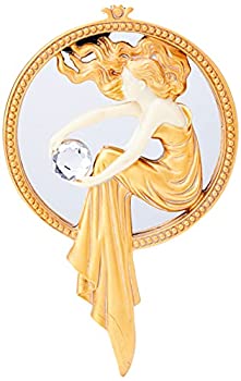 【中古】【輸入品 未使用】Design Toscano Lady of the Lake Art Deco Wall Mirror in Antiqued Metallic