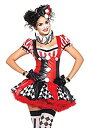 【中古】【輸入品・未使用】LEG AVENUE(レッグアベニュー) Harlequin Clown ドレス ネックピース 帽子 コスチューム ブラック/レッド ...