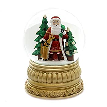 【中古】【輸入品・未使用】Old World Christmas 北欧サンタ スノードーム アンティークゴールド仕上げ ベース標準