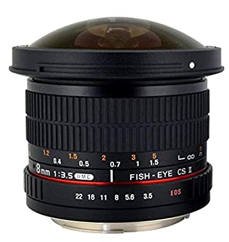 【中古】【輸入品・未使用】ポキノン (Rokinon) 8&nbsp;mm f / 3.5&nbsp;Hd魚眼レンズレンズ 取り外し可能なフード付き キャノンDSLR 8-8mm、工程焦点非ズームレンズ none