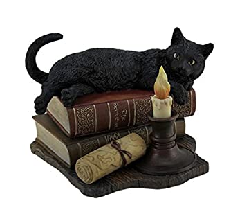 【中古】【輸入品・未使用】Veronese Design 魔女時間猫の彫刻 ワンサイズ ブラック