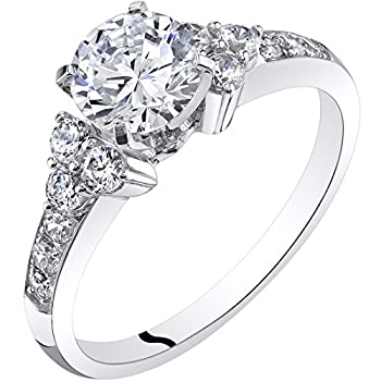 【中古】【輸入品・未使用】Peora 14K ホワイトゴールド クラシックスタイル 婚約指輪 サイズ4~10