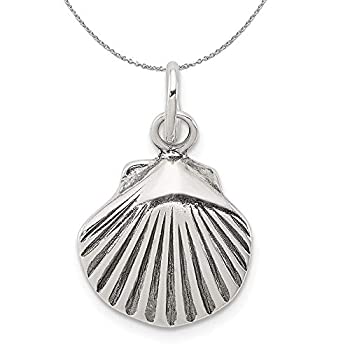 【中古】【輸入品・未使用】スターリングシルバー 15mm アンティーク調貝殻チャームまたはネックレス