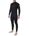 【中古】【輸入品・未使用】Rip Curl メンズ Dawn Patrol Warmth 3/2mm チェストジップ ウェットスーツ ブラック - イージーストレッチ フラッシュ裏地