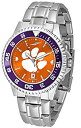 【中古】【輸入品・未使用】SunTime Clemson Tigers - メンズ コンペティター スチール アノクローム 腕時計 - カラー ベゼル