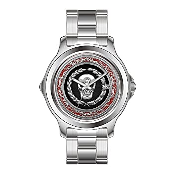 【中古】【輸入品・未使用】FDCクリスマスギフトWatchesメンズファッションJapanese Quartz Dateステンレススチールブレスレット腕時計シルバースカル腕時計