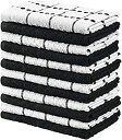 【中古】【輸入品・未使用】Utopia Towels - キッチンクロス (12パック%カンマ% 6ブラックと6ホワイト) 純粋な綿 洗えるタオル
