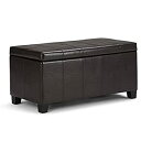 【中古】【輸入品・未使用】Simpli Home Dover 36 inch Wide Contemporary Rectangle Storage Ottoman Bench in Tanners Brown Faux Leather 141［並行輸入］