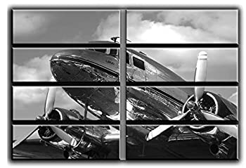 【中古】【輸入品・未使用】Bigセット飛行機キャンバス壁アートAircraftキャンバス壁アートヴィンテージ平面壁アートエンジンプロペラキャンバス壁アート壁ホー...