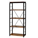 yÁzyAiEgpzBenjara Industrial Bookshelf with 4 Shelves and Open Metal Frame%J}% Brown and Black 141msAn