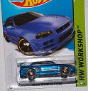 【中古】【輸入品 未使用】2014 Hot Wheels Nissan Skyline GT-R (R34) Blue 230/250 HW WORKSHOP Then And Now