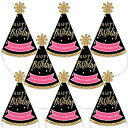 【中古】【輸入品・未使用】シックHappy誕生日???ピンク、ブラックとゴールド???Mini円錐Birthday Party Hats???Small Little Party Hats???10のセット