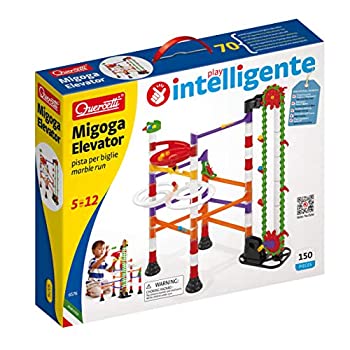 【中古】【輸入品 未使用】Quercetti Migoga Marble Run with Elevator - 150 Piece Building Set with Spirals カンマ Funnel and Hand Crank for Ages 5 and Up (Made in I