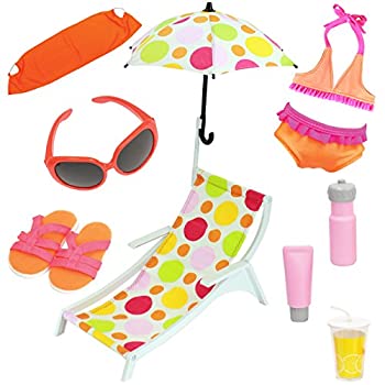 【中古】【輸入品・未使用】Beverly Hills 10 Piece 18 Inch Doll Beach Set And Accessories. Fits American Girl Dolls - GREAT VALUE PACK!!!Doll Not