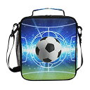 【中古】【輸入品・未使用】JOYPRINT ランチボックスバッグ スポーツボール フットボール サッカー ランチボックス 断熱 保温 保冷 調節可能 ショルダー...