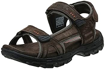 【中古】【輸入品・未使用】Skechers USA Men's Gander Alec Flat Sandal%カンマ%Brown/Black%カンマ%7 M US