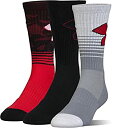 【中古】【輸入品・未使用】Under Armour Men's UA Twisted 2.0 Crew Socks - 3 Pack Large Red