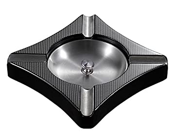 【中古】【輸入品・未使用】Visol Fuego Carbon Fibre Patterned Wooden Cigar Ashtray