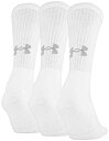【中古】【輸入品・未使用】Under Armour ユース トレーニング コットン クルーソックス 3足組
