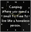 3dRose dpp_201957_1 Camping Where You Spend A Small Fortune Live Like A Homeless Person 壁時計 10 x 10インチ