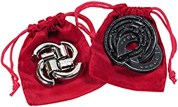 【中古】【輸入品・未使用】Galaxy & Labyrinth Hanayama 脳の体操パズル 赤いベルベットポーチ付き - バンドルアイテム